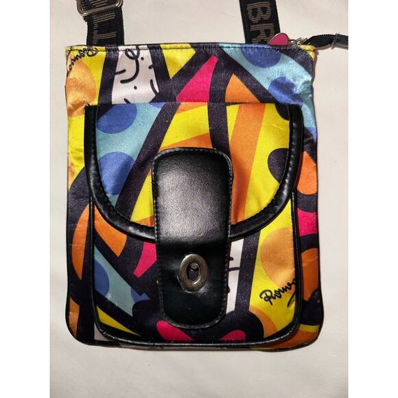 Romero‎ Britto Crossbody Bag Colorful Pop Art Designer Purse - Picture 2 of 8